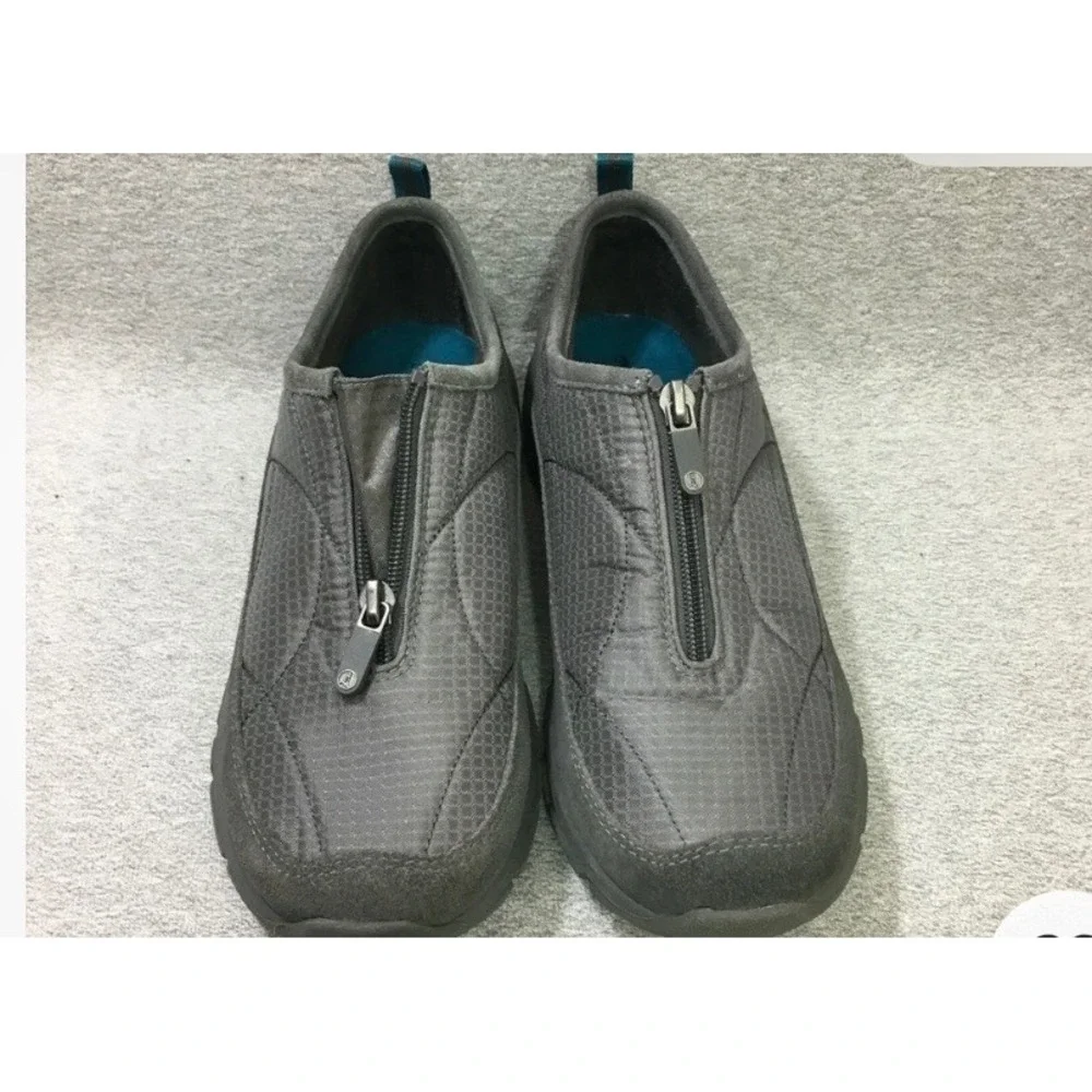 Lands End Womens All Weather‎ Zip Front Suede Insulated Winter Shoes Gray 8.5 B
